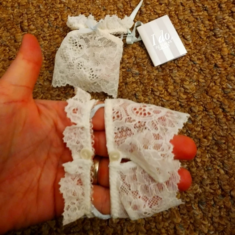 Victorias secret I DO lace wrist cuffs